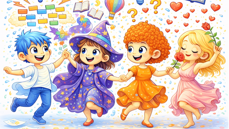 Four children exploring ideas, feelings and light
